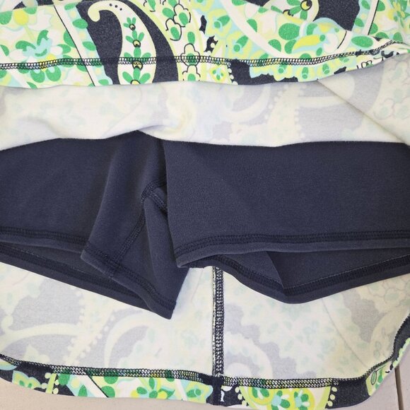 Talbots Womens LP Paisley Skort Navy Green White Stretchy Lined Activewear 4199 - Picture 3 of 9